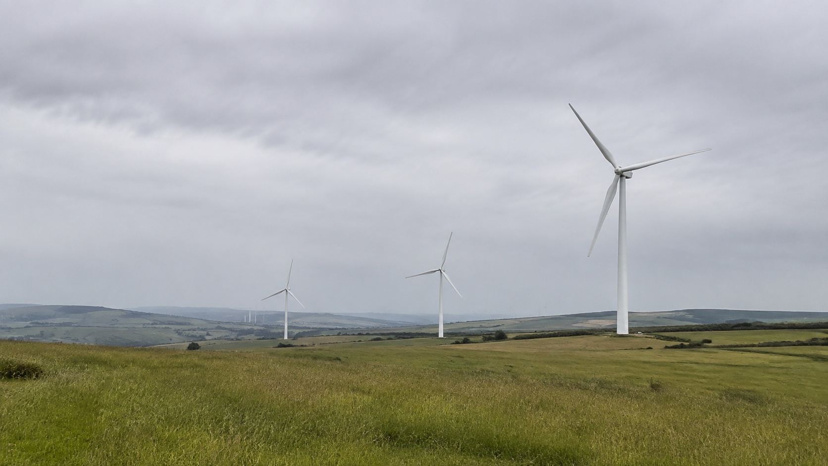 Wind turbines in a farming landscape